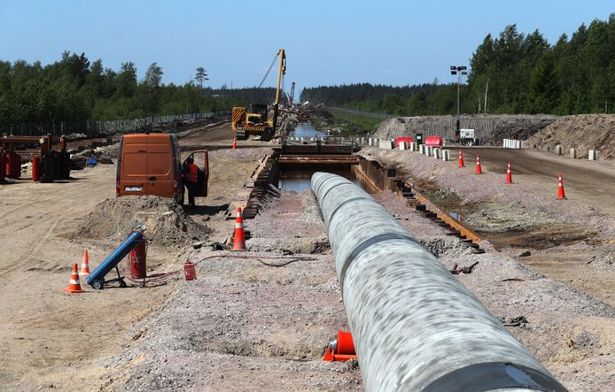 Aanleg van de Nord Stream 2-gasleiding in 2019 in Rusland. Door de inval van Rusland in Oekraïne wordt de pijpleiding naar Duitsland voorlopig niet in gebruik genomen.