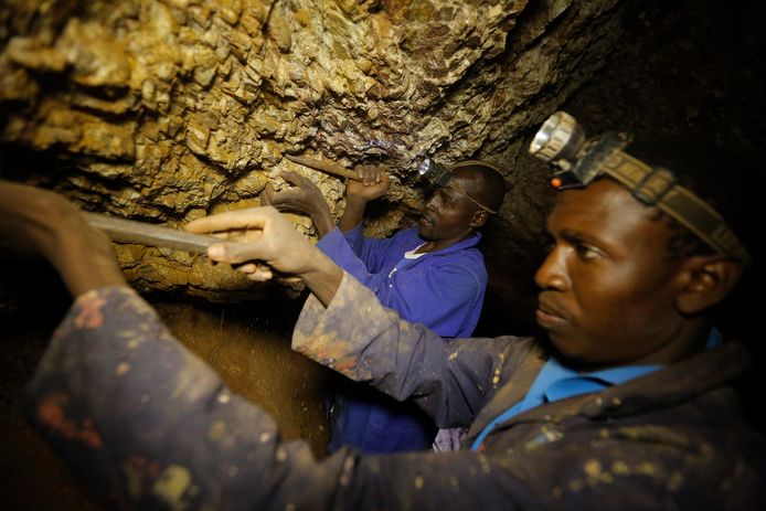 Een goudmijn nabij Soweto in Johannesburg.