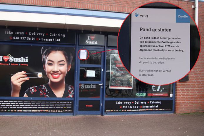 I Love Sushi is op last van de burgemeester voor drie maanden gesloten.