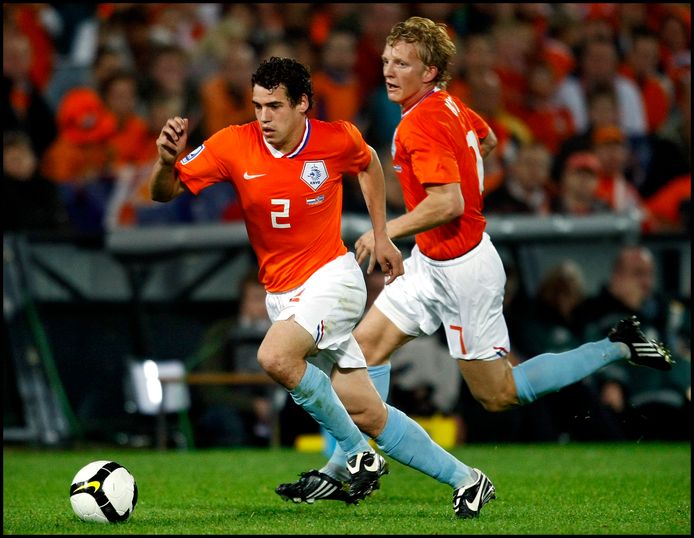 Dirk Marcellis bij zijn debuut in Oranje, in het WK-kwalificatieduel met IJsland.
