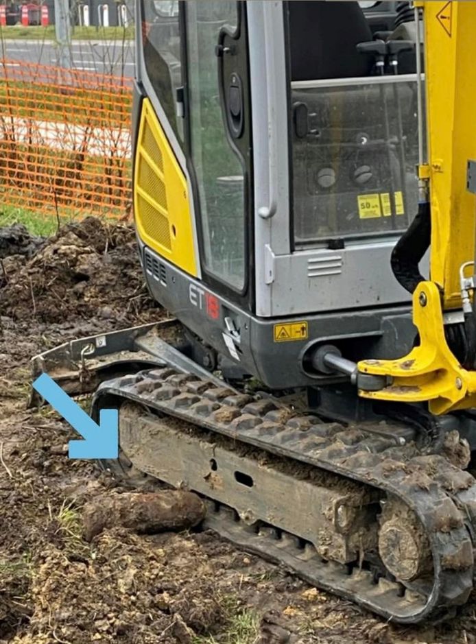 De obus werd gevonden tijdens graafwerken in opdracht van Fluvius.