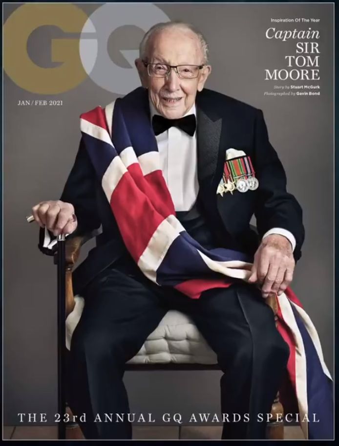 Kapitein Tom Moore (100) is meteen het oudste covermodel ooit.