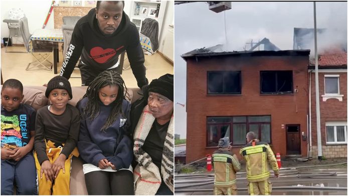 De bewoners van het huis waar de brand gisteren is begonnen, een gezin van vijf, zijn net op tijd buitengeraakt omdat één van de kinderen toevallig net wakker was geworden.