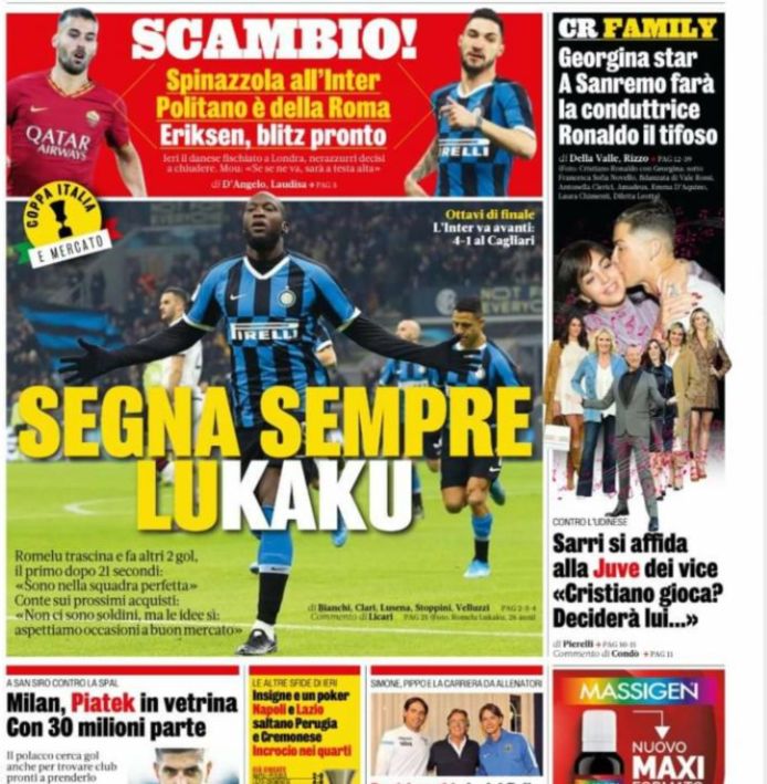 La Gazzetta dello Sport pakte groot uit met Lukaku.