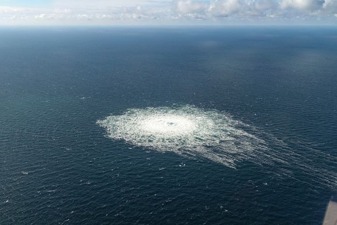 De ontploffing van de Nord Stream-pijpleidingen in de Baltische Zee in september vorig jaar.