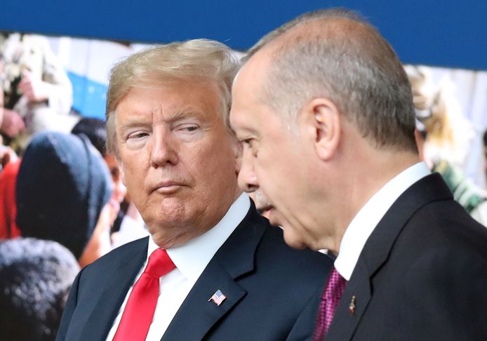 De Amerikaanse president Donald Trump en de Turkse president Recep Tayyip Erdogan.