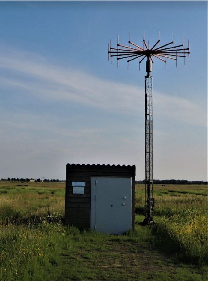De zendinstallatie van de luchtverkeersleiding in de polder Arkemheen tussen Nijkerk en Amersfoort.