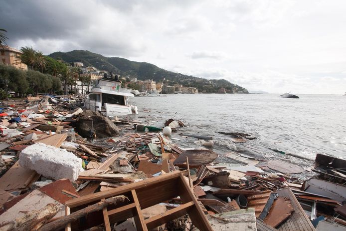 Enorme schade in Rapallo, Genoa.