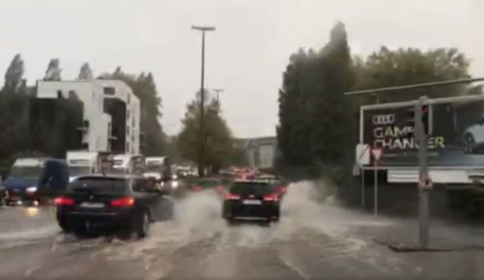 Wateroverlast in Anderlecht.