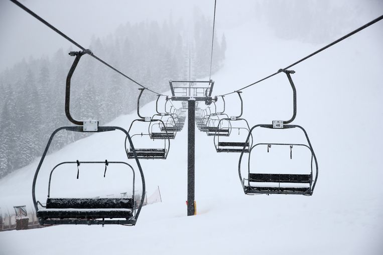 Ook in Californië, in de VS zijn de pistes leeg vanwege het Cornavirus.  Beeld Getty Images North America