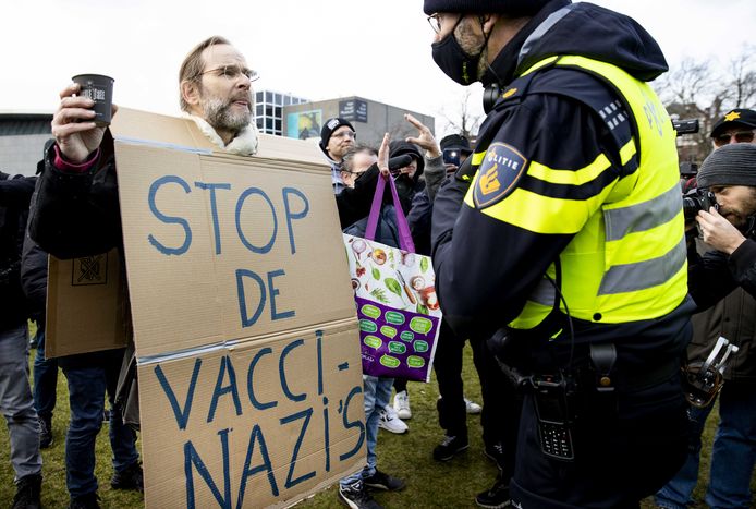 Het protest in Amsterdam.