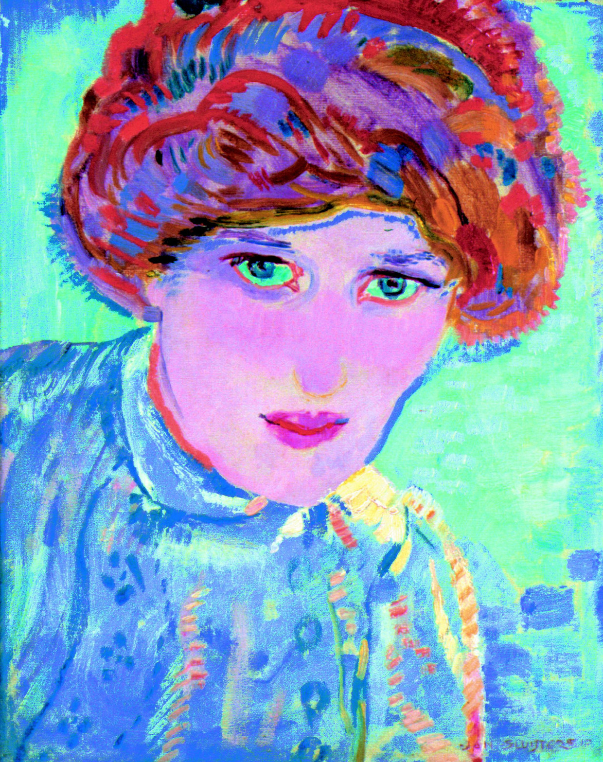 •	Jan Sluijters, Portret Greet van Cooten, 1910, 42 x 33,5 cm, Singer Laren, schenking Collectie Nardinc Beeld Singer Laren, schenking Collectie Nardinc