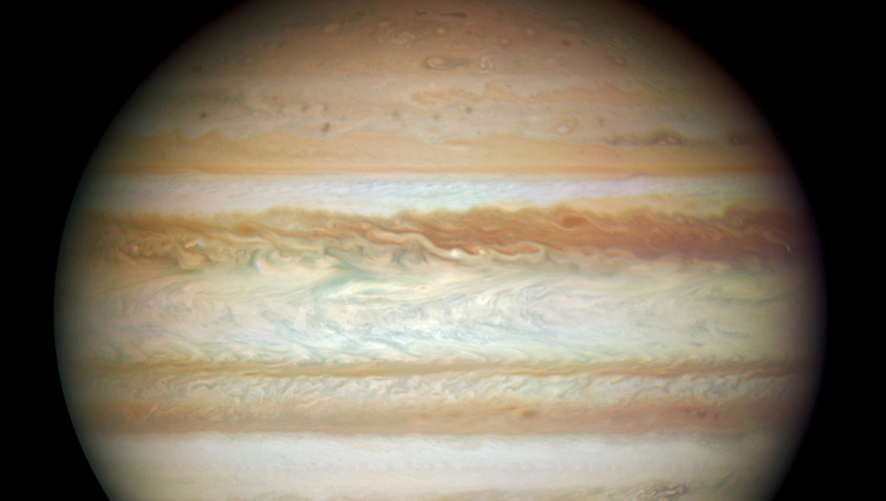 Jupiter, gefotografeerd vanuit de Hubbletelescoop. Beeld AP