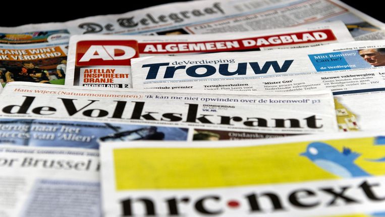 Bij De Telegraaf zakte de betaalde papieren oplage met ruim 50.000 kranten tot 475.339, bij het AD met meer dan 10.800 naar 370.446. Beeld anp