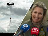Koningin Máxima vliegt mee tijdens Fire Bucket Operatie-training op vliegbasis Gilze-Rijen