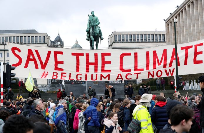 Archiefbeeld, demonstranten tijdens de klimaatmars in Brussel.