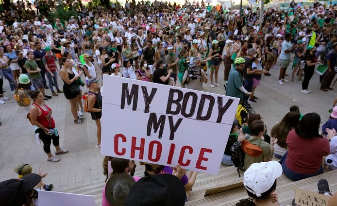 Een betoging voor het recht op abortus in Texas.