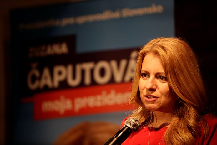 Kandidaat Zuzana Caputova maakt kans om de eerste vrouwelijke president van Slowakije te worden.