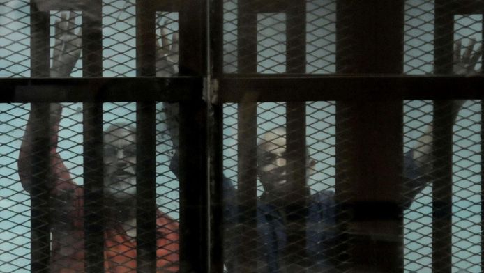 Leden van de Moslimbroederschap in de gevangenis in Cairo.