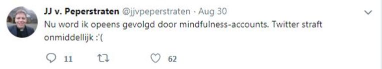 Niet alle soorten volgers zit priester van Peperstraten op te wachten.  Beeld 