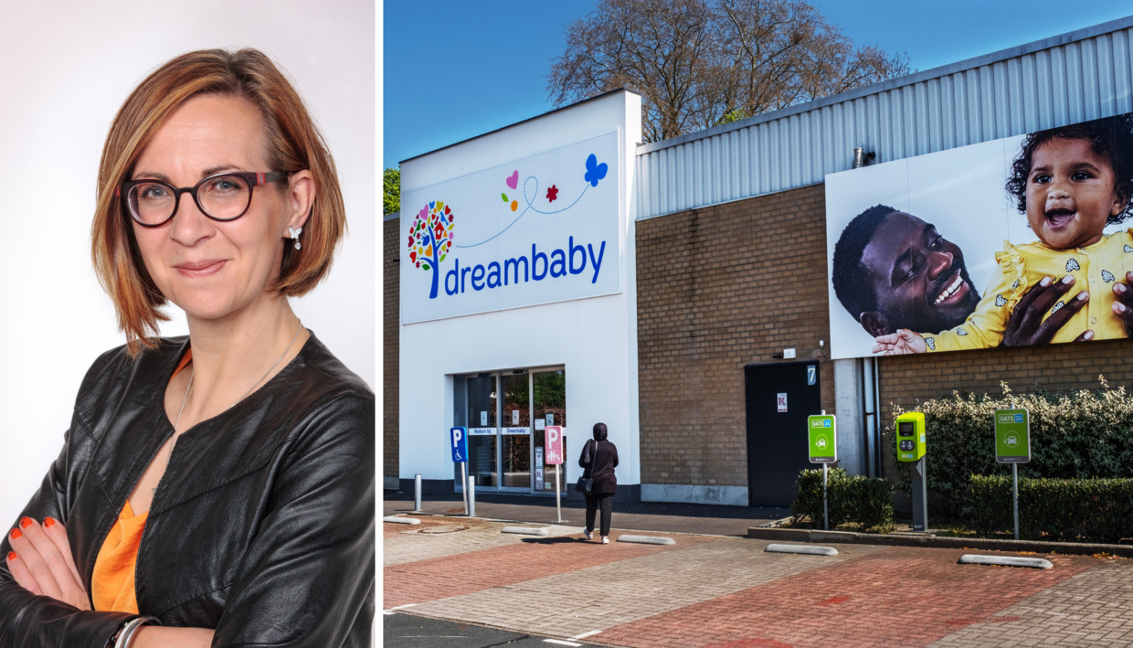 Een gesloten Dreambaby-vestiging in Vilvoorde. Ook de Dreambaby-winkels bleven woensdag gesloten nadat Colruyt Group een grote herstructurering had aangekondigd. Beeld RV, Tim Dirven