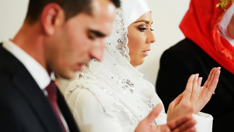 Een islamitische bruid en bruidegom. Beeld thinkstock