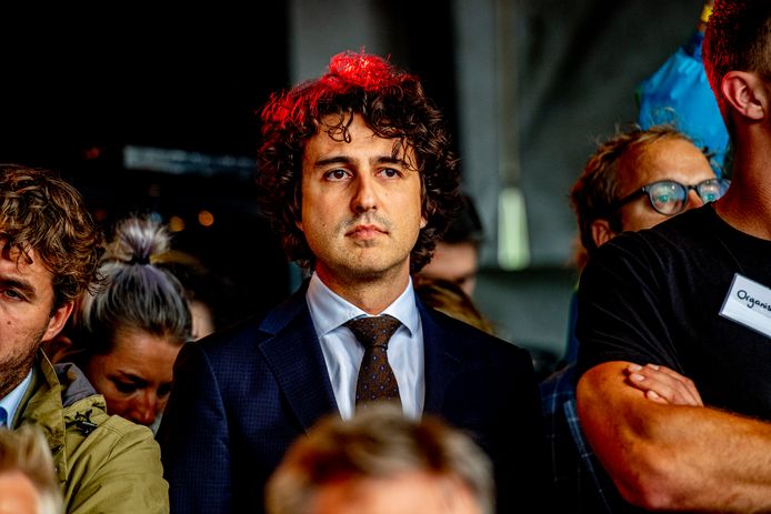 GroenLinks-leider Jesse Klaver bij het boerenprotest van 1 oktober 2019 op het Malieveld in Den Haag