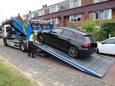 De bestuurder werd aangehouden voor bedreiging.