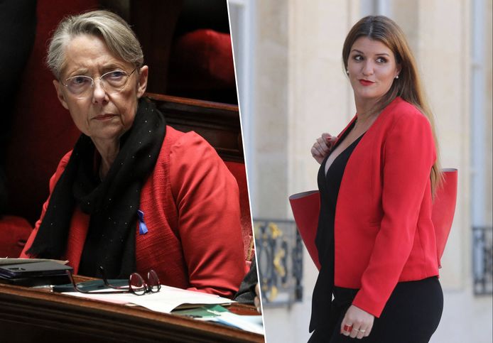 La Première ministre française, Elisabeth Borne (à gauche), et Marlene Schiappa (à droite).