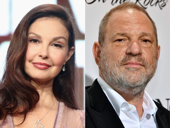 Ashley Judd en de gevallen filmproducent Harvey Weinstein.
