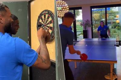LIVE STAGES. Het moet niet altijd voetbal zijn: spelers van Club Brugge amuseren zich met darts en tafeltennis