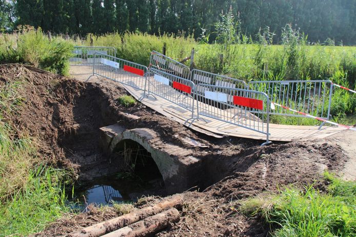 Om ongelukken te voorkomen is de duiker afgezet.