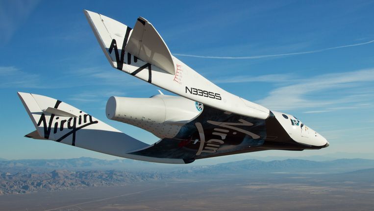 Virgin Galactic SpaceShipTwo tijdens een testvlucht in 2010. Beeld AP