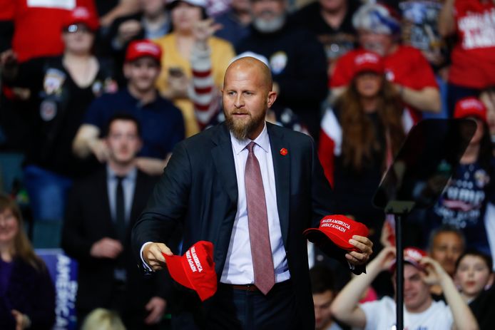 Brad Parscale in maart vorig jaar tijdens een rally.