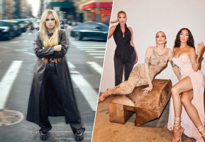 Avril Lavigne en Khloé Kardashian met haar nichten