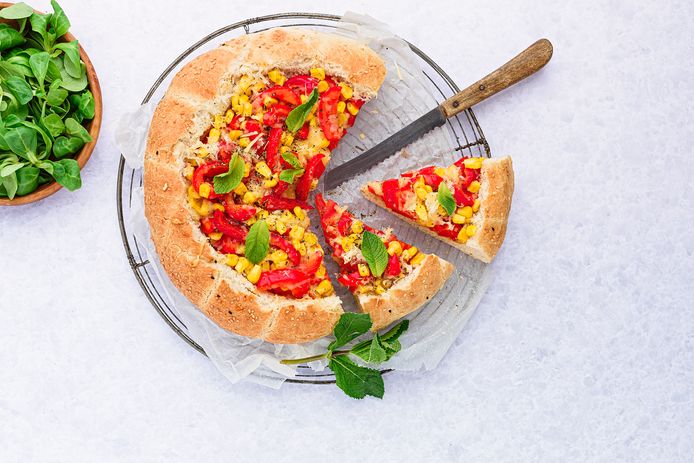 Stuffed Turkish bread.