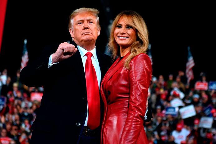 Oud-president Donald Trump met zijn echtgenote Melania.