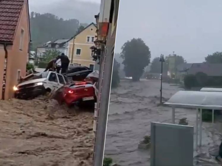 Oostenrijkse straten staan blank door zware overstromingen
