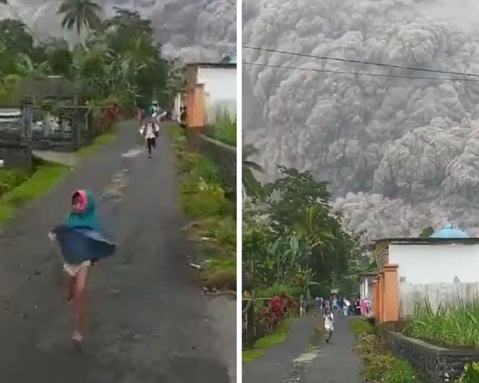 Éruption spectaculaire du volcan Semeru en Indonésie.