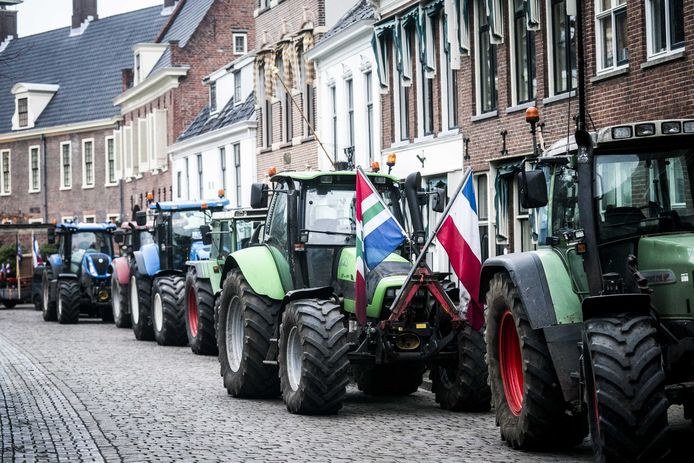 Foto van een boerenprotest in het Nederlands Groningen eind vorige maand.