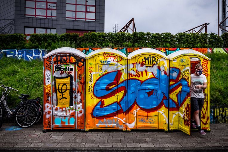 Graffiti-festival Step in the Arena, waar afgelopen weekend 150 kunstenaars uit 40 landen hun kunsten toonden. Minister Van Engelshoven van Cultuur wil meer geld uitgeven urban arts. Beeld ANP
