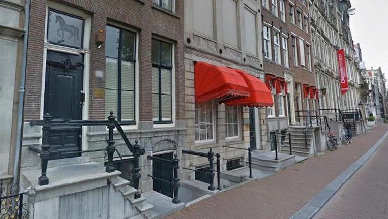 Het voormalig kantoor van notaris Blijleven aan de Herengracht in Amsterdam Beeld Google Streetview