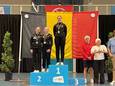 Lise Martens kampioen op dubbele minitrampoline categorie 13-14 jaar.