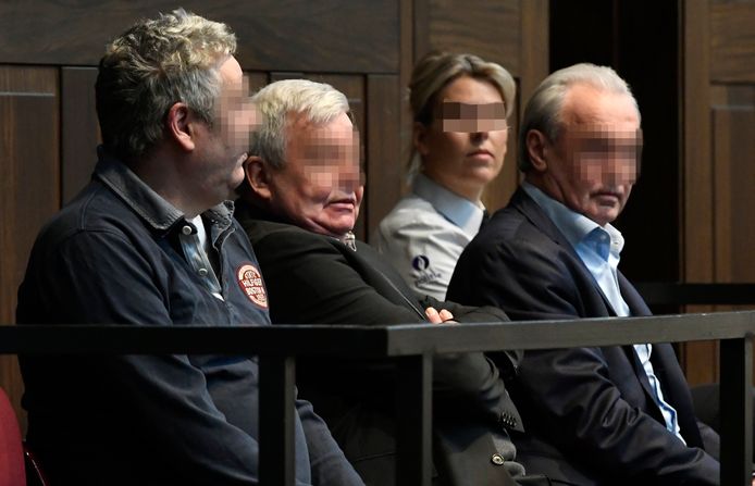 Drie van de vier beklaagden: Evert De Clercq, Pierre Serry en dokter André Gyselbrecht.