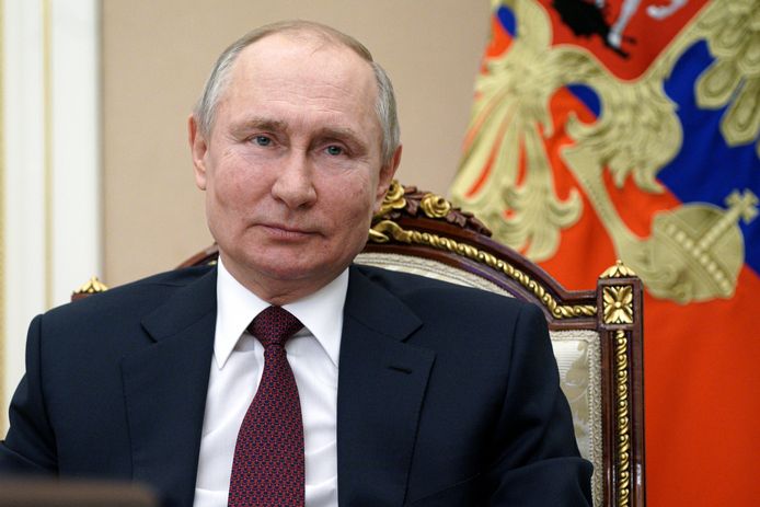 De Russische president Vladimir Poetin vandaag in Moskou.