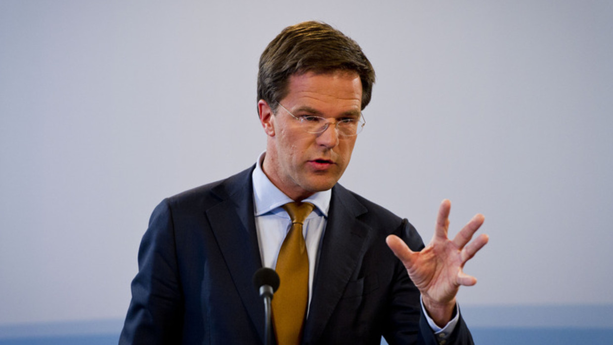 Premier Mark Rutte vandaag na afloop van de ministerraad. © ANP Beeld 
