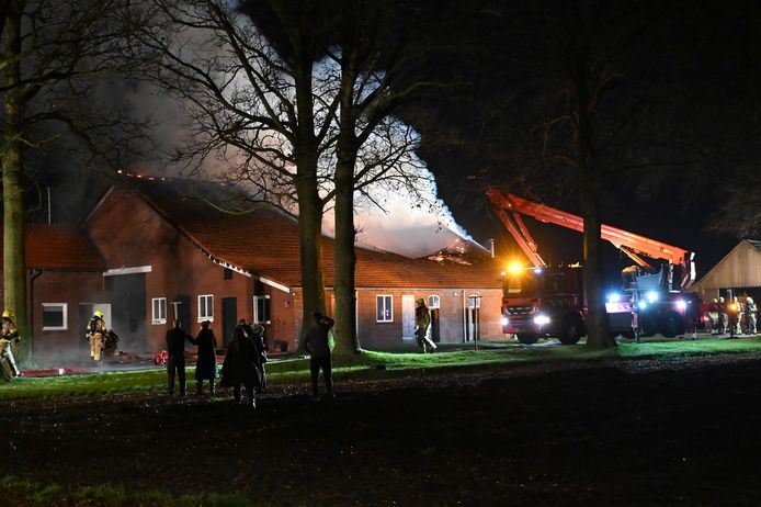 The fire in the barn behind a house started at 8:20pm.