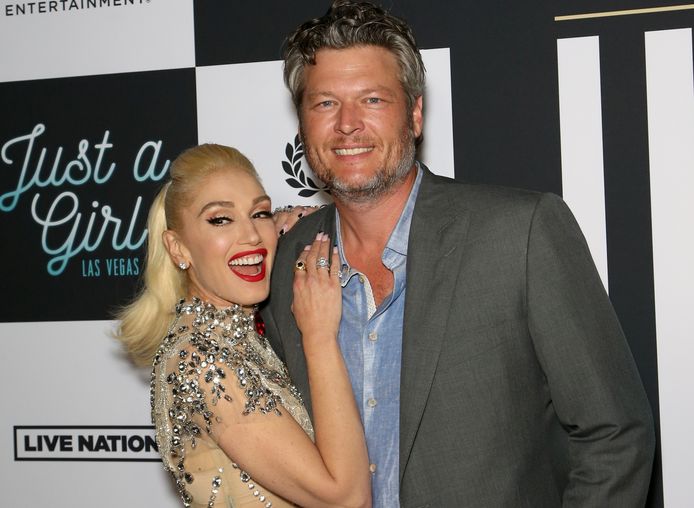 Gwen Stefani e suo marito Blake Shelton nel 2021.