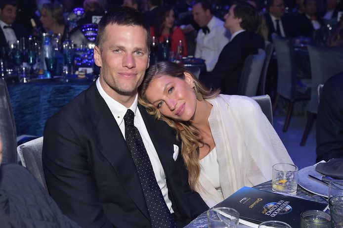 Tom Brady met Gisele Bündchen, intussen zijn ex-vrouw.