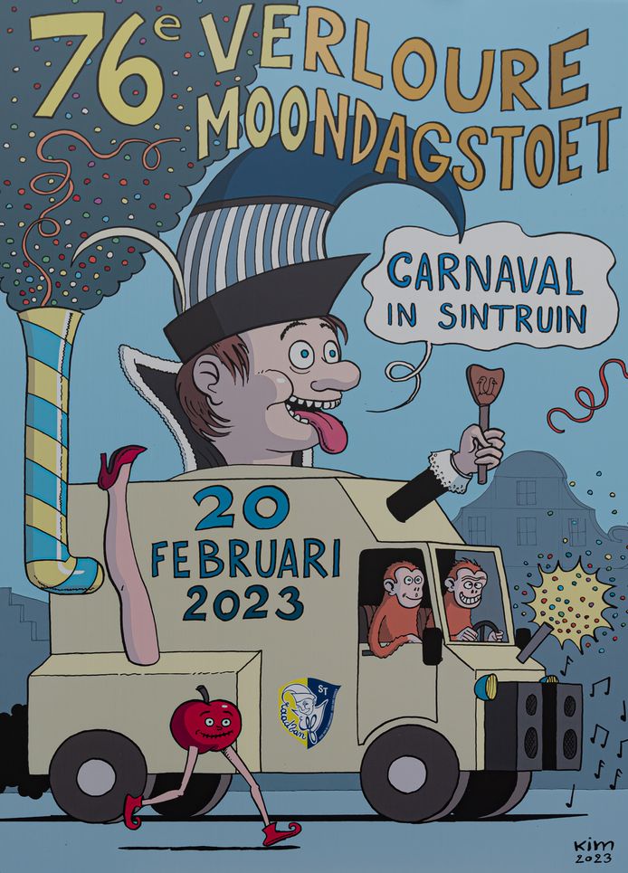 De nieuwe affiche voor het 76ste carnaval in Sint-Truiden door illustrator Kim Duchateau.